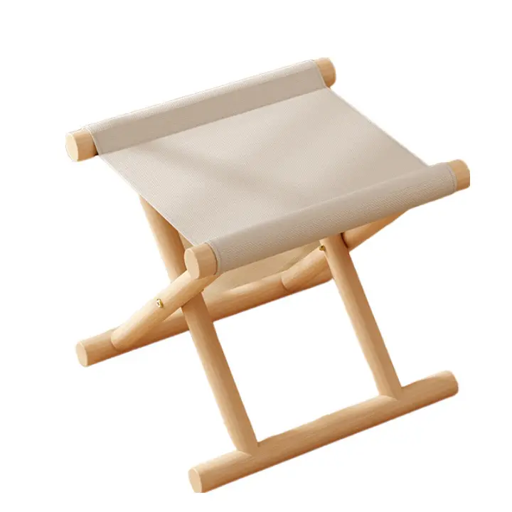 كرسي خشبي صغير محمول مخصص للتخييم والصيد والرياضة كرسي عصري قابل للطي بحزام من النايلون مناسب للاستخدام في الحدائق وفي الهواء الطلق