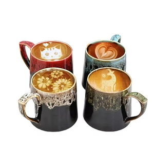 Nueva Taza de Café de Cerámica Hecha a Mano con Acabado Glaseado Único, 350 ml, Asa Grande, Apta para Microondas, Reutilizable, con Logotipo Personalizado, Venta al Por Mayor - Product Image 1