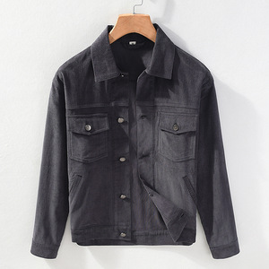 Style japonais décontracté printemps hommes vêtements <span class=keywords><strong>de</strong></span> <span class=keywords><strong>travail</strong></span> court ample jeunesse velours côtelé artistique col montant avant coupe-vent veste manteau - Product Image 6