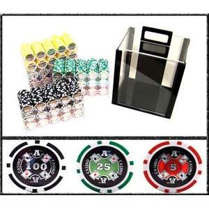 Ace Casino alta calidad 1000 fichas de póquer y acrílico Carrier Set Premium fichas y bandeja - Product Image 4