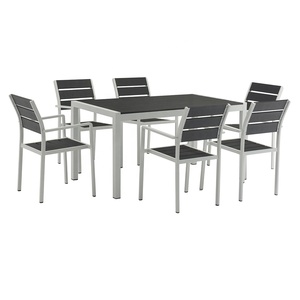 Mobilier de jardin en aluminium, mobilier de salle à manger, de luxe, <span class=keywords><strong>Six</strong></span> accoudoirs, Table rectangulaire, Patio, hôtel - Product Image 1