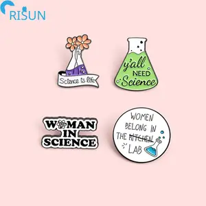 Customized Feminist Girl Power Female Women In Science Lab Empowerment Lapel Pins Badges Brooches Custom Empowerment Enamel Pin