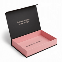 Cajas de regalo de embalaje con imán negro reciclable cosmético con logotipo personalizado cajas de cierre de cartón rígido magnético vacío