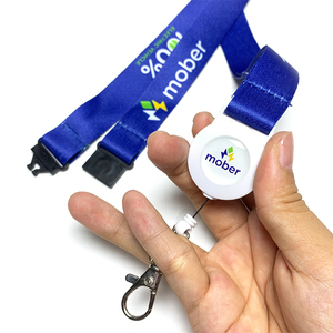 Porte-badge rétractable personnalisé avec logo <span class=keywords><strong>bleu</strong></span> en polyester, porte-badge détachable, cordon pour infirmière avec crochet à homard, yo-yo - Product Image 4