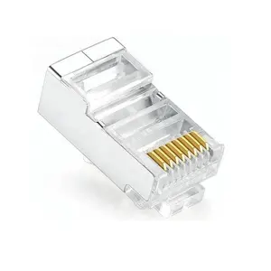 Kayıtlı jack kurulumu kolay Ethernet Cat6 8P8C erkek kedi 5e RJ45 konnektör korumalı fiş