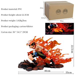 Vente en gros d'une seule pièce PVC figurine modèle Statue 22.5cm feu Portgas D Ace lumière <span class=keywords><strong>Anime</strong></span> collection cadeau jouet - Product Image 3