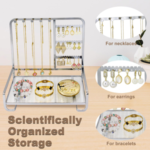 Support de rangement personnalisé en gros pour bijoux, présentoir pour colliers et bracelets, plateau en fer pour bagues, support pour boucles d'oreilles - Product Image 5