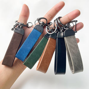 LLavero de coche simple de moda de gama alta personalizable colgante llavero de cuero llavero de coche de cuero de Metal - Product Image 2