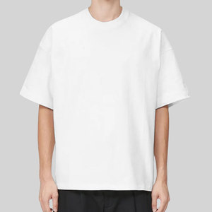 100% Cotton Heavyweight Boxy Fit <b>Tshirts</b> Drop Shoulder Baggy Round Neck T Shirt Summer Oversized Plain <b>White</b> Men's T-Shirt - Product Image 1