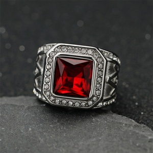 Vintage <b>Titanium</b> Steel <b>Ring</b> Gold Plated rainbow Gemstone <b>Ring</b> Jewelry - Product Image 4