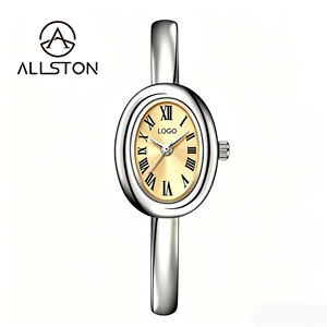 Montre Femme Élégante et Tendance 2026, Boîtier en Alliage Doré, Petit Cadran Ovale, Chiffres Romains, Étanche - Product Image 2