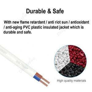 18AWG Câble plat gainé à 2 brins Câble RVV flexible Fil de cuivre pur pour éclairage LED Cordon d'alimentation automobile de voiture Projets de bricolage - Product Image 5