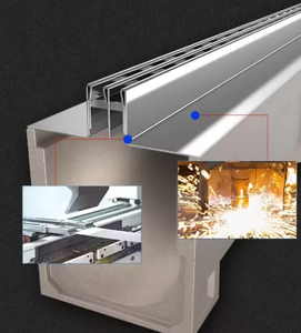 Drains linéaires modernes en acier inoxydable pour drainage résidentiel et jardinage, canaux en U, caniveaux de drainage - Product Image 5