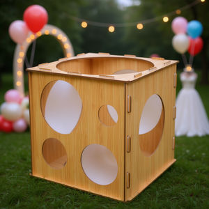 Accsizer - Caja cuadrada de madera para globos de 30 cm para decoración de fiestas de cumpleaños - Product Image 2