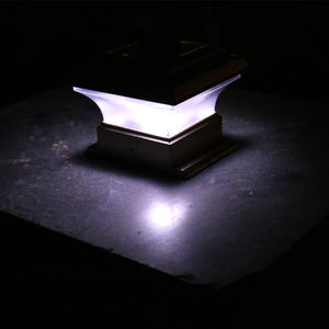 Solar DC IP65 LED Pillar Hat Lamp with Remote Control Outdoor Garden and <b>Fence</b> <b>Lighting</b> Square Design - Product Image 5
