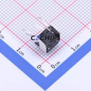 TS-1093C-A3B2-D1 Tactile Switch Bent Lead Through Hole-4P,6x6mm Single Pole Single Throw Round Button 1.8N Right Angle Insert - Product Image 2