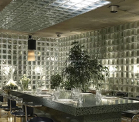 JSSUPER Vert Verre Brique Cristal Brique Partition Net Rouge Art Carré Solide Transparent Glace Motif Hot Melt Brick