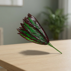 Feuille d'oiseau de paradis artificielle en plastique MNJHOJA, 18 têtes, haute simulation, bord rouge, couleur verte, pour usage intérieur, décoration de la maison - Product Image 3