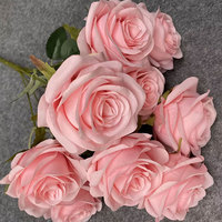 Fleurs Artificielles Murales Tête de Rose à 9 Têtes, Vente Directe Fabricants
