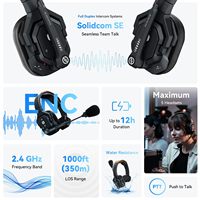 Casque sans fil Hollyland Solidcom SE Full Duplex 1100ft/350m pour tournage vidéo TV avec système d'intercom PTT et fonction mute 2.4GHz
