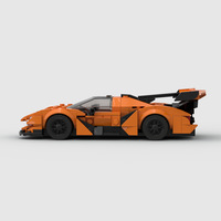 MOC Puzzle Créatif Vitesse 8 Grilles Course Automobile Compatible avec Modèle de Voiture de Course Sportive Supercar de Luxe Jouet de Construction en Plastique ABS