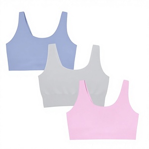 Wholesale Breathable Front Logo Women's Yoga Gym <b>Bra</b> Activewear with Double Shoulder Strap <b>Open</b> Back Brushed Spandex/Nylon - Product Image 3