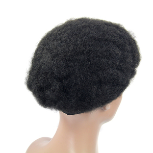 Toupet <span class=keywords><strong>afro</strong></span> 100% cheveux humains, cheveux vierges brésiliens africains, base en dentelle complète PU pour hommes - Product Image 4