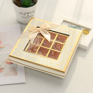 Cajas <span class=keywords><strong>de</strong></span> Regalo <span class=keywords><strong>de</strong></span> Chocolate con Ventana, Cajas <span class=keywords><strong>de</strong></span> Papel Vacías para <span class=keywords><strong>Bombones</strong></span>/Dulces, Bandeja Divisora con Cinta para Recuerdos <span class=keywords><strong>de</strong></span> Fiesta <span class=keywords><strong>de</strong></span> Bodas - Product Image 3