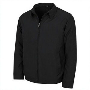 Veste noire zippée pour homme, col montant, vêtement d'extérieur décontracté pour le printemps et l'automne - Product Image 3