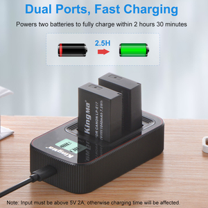 แบตเตอรี่ KingMa LP-E17 LPE17 และชุดอุปกรณ์ชาร์จแบตเตอรี่แบบ LCD พร้อมพอร์ต USB คู่ สำหรับกล้อง <span class=keywords><strong>Canon</strong></span> LP E17 <span class=keywords><strong>EOS</strong></span> M3 M5 M6 <span class=keywords><strong>77D</strong></span> 200D 750D 760D - Product Image 6