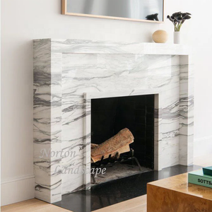 Moderne Europese Luxe Calacatta Altviool Marmeren Open Haard Schoorsteenmantel Binnenshuis Gebruik Natuurlijke Uitgehouwen Steen Surround Eenvoudig Interieur - Product Image 4