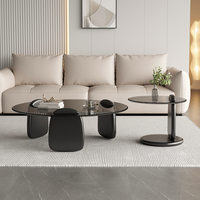 Table d'appoint ronde en verre de style nordique de luxe minimaliste moderne petit salon décor à la mode à la maison forme créative Table basse
