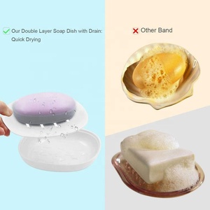 Sinh Thái Thân Thiện Với Nhựa HIPS Phòng Tắm Xà Phòng Chủ Trường Hợp Hộp Du Lịch Vòng Món Ăn Xà Phòng Với Cống - Product Image 3