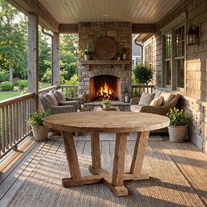 Kate Round <b>Dining</b> <b>Table</b> 90cm Diameter with 4cm Thick Solid Wood <b>Top</b> Modern <b>Dining</b> <b>Table</b> for Home Restaurant Cafe - Product Image 4