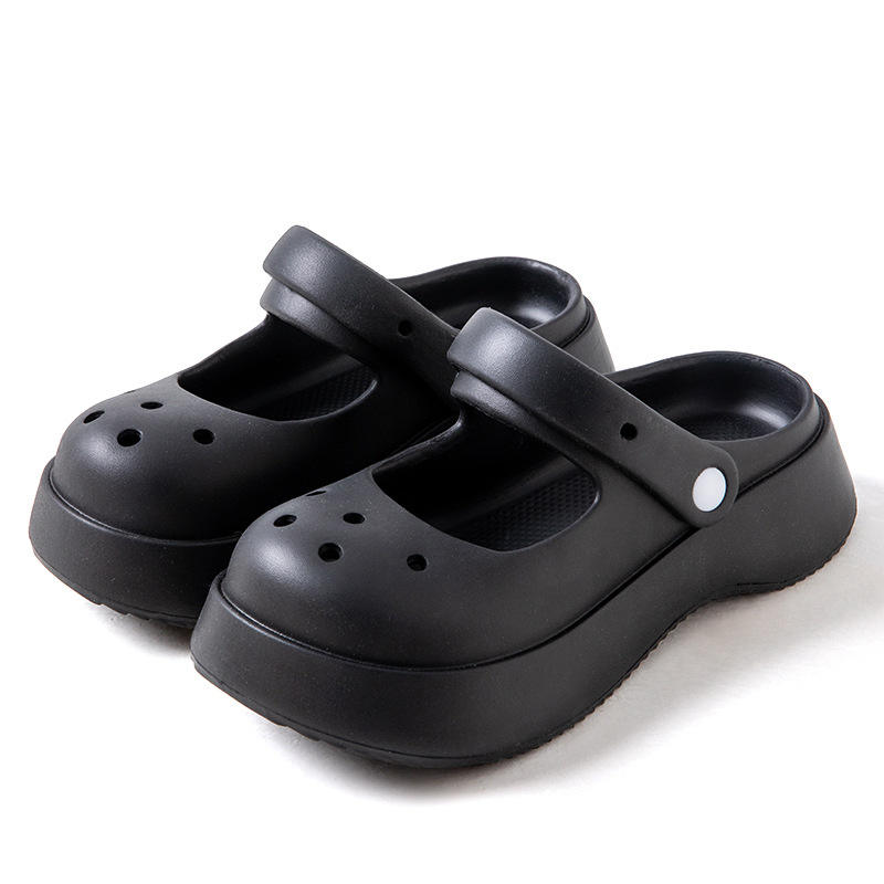 High Quality Summer Hole Slippers Women Platform Thick Soled Shoes - Main Image