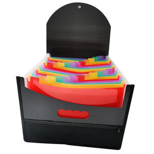 Venta al por mayor 25 rejilla sello de tres lados cordón Flip File Holder A4 multicapa Pp archivo hogar Oficina almacenamiento documento organizador de escritorio - Product Image 3