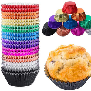 Mini Cupcake Liners Colorful Foil Baking Cups Disposable Cake Tools - Product Image 2