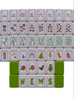 Jeu de tuiles de Mahjong en acrylique Bama Mahj sur le thème de Noël, 160 tuiles