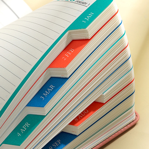 Agenda de planification avec reliure cousue, version anglaise, calendrier annuel, mois, <span class=keywords><strong>semaine</strong></span>, efficacité au travail - Product Image 4