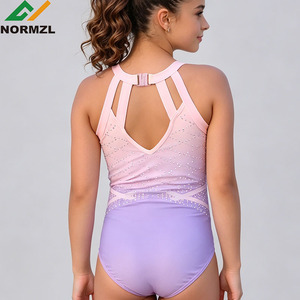 <span class=keywords><strong>Justaucorps</strong></span> de danse et de <span class=keywords><strong>gymnastique</strong></span> en spandex rose et violet pour filles, <span class=keywords><strong>avec</strong></span> strass étincelants et dégradé par sublimation - Product Image 4