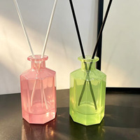 Bouteille diffuseur de parfum en verre transparent de 180 ml, forme octogonale, avec impression personnalisée et scellage, échantillon gratuit, emballage vide pour diffuseur d'arômes