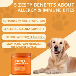 Suplemento Inmunológico y Antialérgico para Mascotas del Fabricante OEM, Allergy Immune Bites, 90 Unidades, Masticables Blandos con Sabor a Salmón - Product Image 3