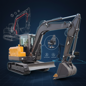 Mini-excavatrice sur chenilles de 1500 kg avec moteur EPA, climatiseur, boîte de vitesses et PLC pour la construction - Product Image 2