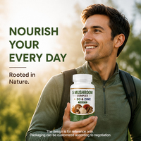 Complément alimentaire pour le soutien immunitaire : Complexe de 5 champignons en comprimés (Crinière de lion, Reishi, Cordyceps, Chaga, Queue de dinde) avec D3 et Zinc