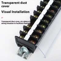 TD série Rail Din bornier électrique bloc borne à vis fil connecteur d'épissure rapide borne fixe avec couvercle de conduit
