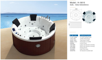 Bain à remous extérieur moderne pour 4 personnes, forme ronde, spa portable, baignoire de massage avec sièges confortables pour se baigner et nager