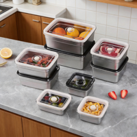 Conteneur alimentaire en acier inoxydable Longstar, étanche, scellé sous vide, antibactérien, pour la conservation des aliments, écologique, durable, léger