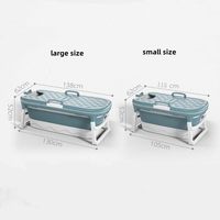 Portable 138X62X52cm Adulte Baignoire Pliante Grand Épaissir Autonome Bleu Sauna Baril Durable En Plastique Couvercle Outil Moderne Villa