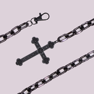 โซ่คาดเอวสไตล์ฮิปฮอป พังก์ เมทัล ลายกากบาท  โซ่คล้องกางเกงสไตล์ดาร์ก  วัสดุโลหะผสมสังกะสี  สำหรับใส่ทุกวัน  แบบเส้นเดียว - Product Image 4