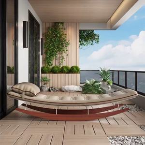 180X66CM Designer Chambre Canapé à Bascule <span class=keywords><strong>Chaise</strong></span> en <span class=keywords><strong>Bois</strong></span> Massif <span class=keywords><strong>Chaise</strong></span> à Bascule Salon Balcon Repos Loisirs <span class=keywords><strong>Chaise</strong></span> Paresseuse - Product Image 3